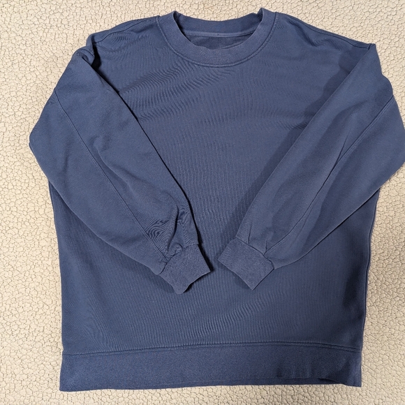 Lululemon Perfectly Oversized Crew Sweatshirt Blue Approx Size 12 (PTP 26") - Picture 7 of 14
